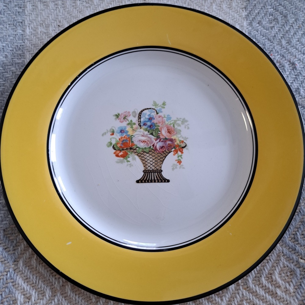 Johnson‎ Brothers Art Deco Side Plate Yellow rimmed